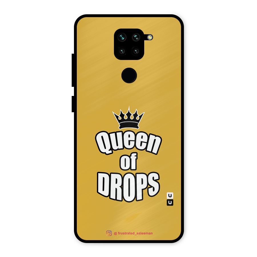 Queen of Drops Mustard Yellow Metal Back Case for Redmi Note 9