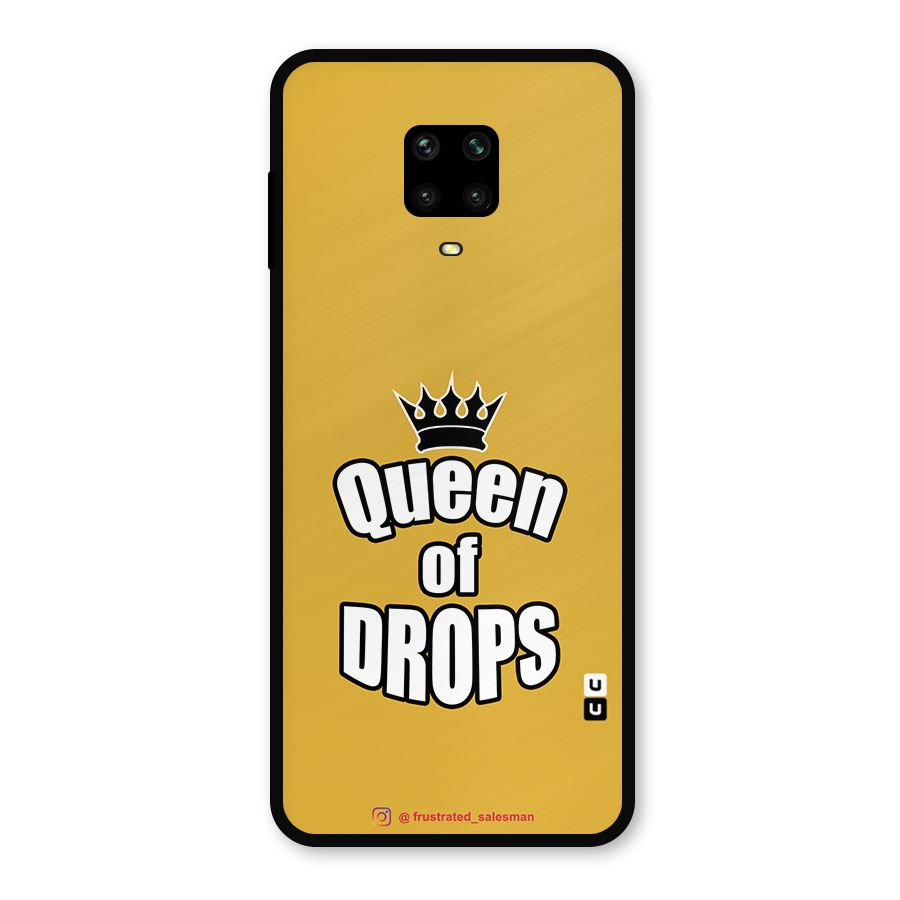 Queen of Drops Mustard Yellow Metal Back Case for Redmi Note 9 Pro Max