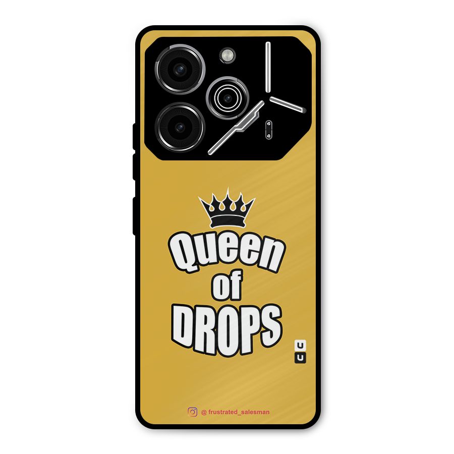 Queen of Drops Mustard Yellow Metal Back Case for Tecno Pova 6 Pro
