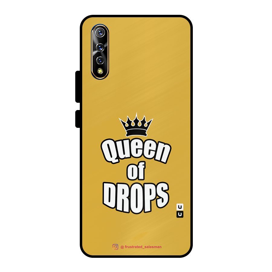 Queen of Drops Mustard Yellow Metal Back Case for Vivo S1