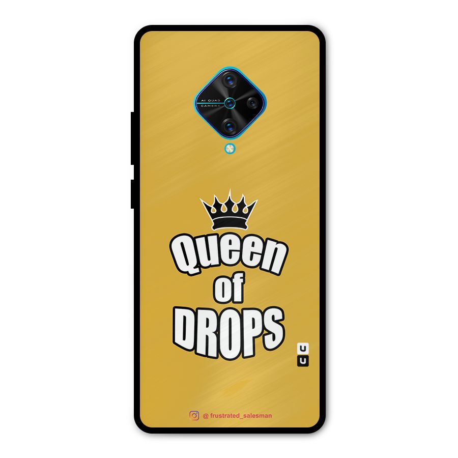 Queen of Drops Mustard Yellow Metal Back Case for Vivo S1 Pro