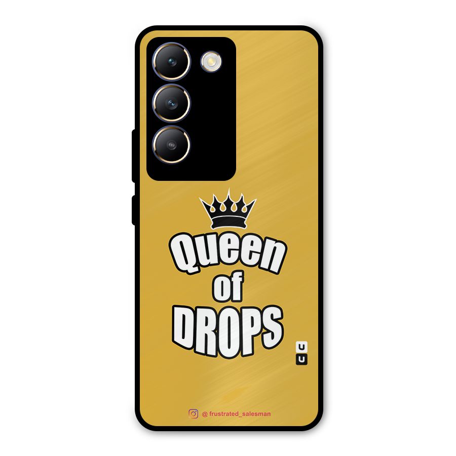 Queen of Drops Mustard Yellow Metal Back Case for Vivo T3 5G