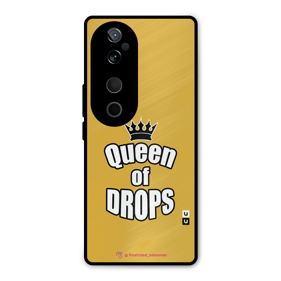 Queen of Drops Mustard Yellow Metal Back Case for Vivo T3 Ultra