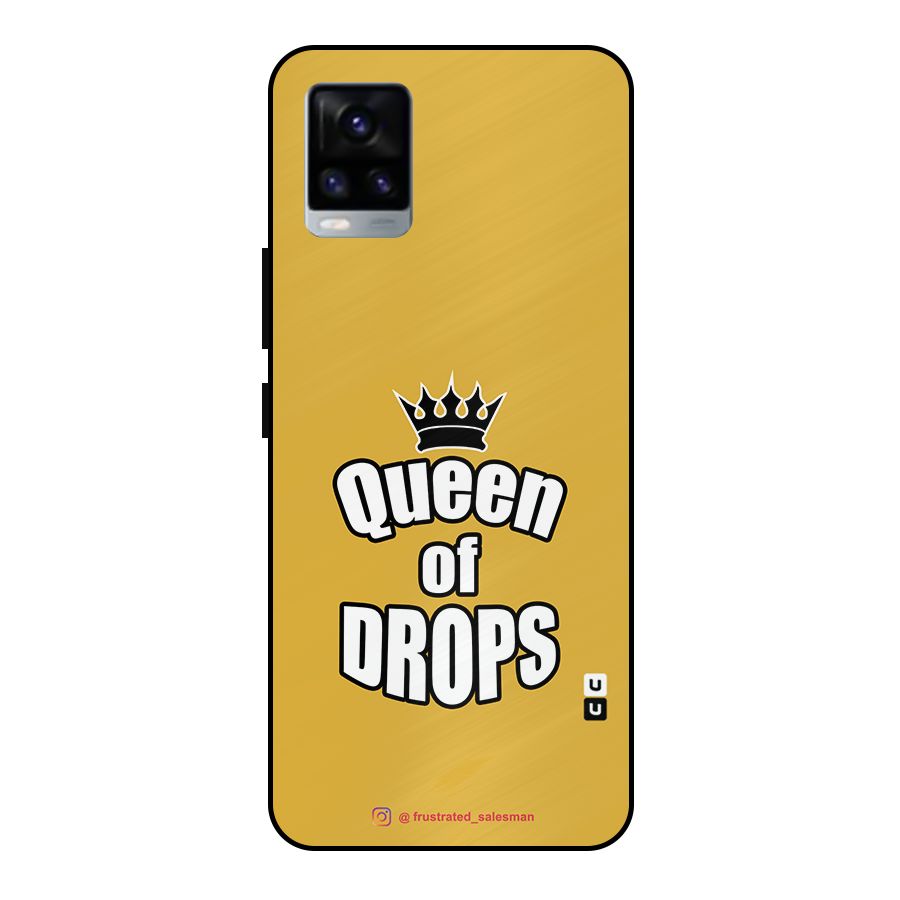 Queen of Drops Mustard Yellow Metal Back Case for Vivo V20 2021