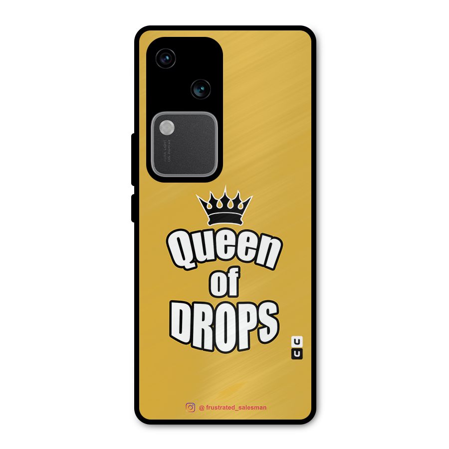Queen of Drops Mustard Yellow Metal Back Case for Vivo V30