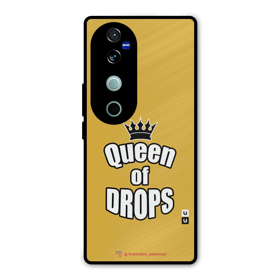 Queen of Drops Mustard Yellow Metal Back Case for Vivo V40