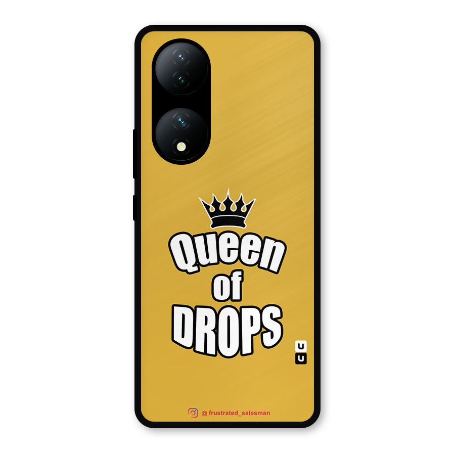 Queen of Drops Mustard Yellow Metal Back Case for Vivo Y100a