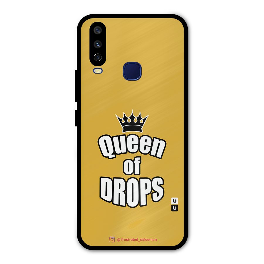 Queen of Drops Mustard Yellow Metal Back Case for Vivo Y12