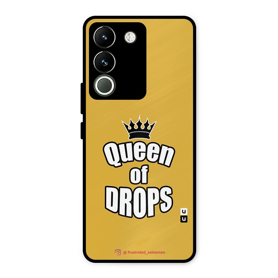 Queen of Drops Mustard Yellow Metal Back Case for Vivo Y200
