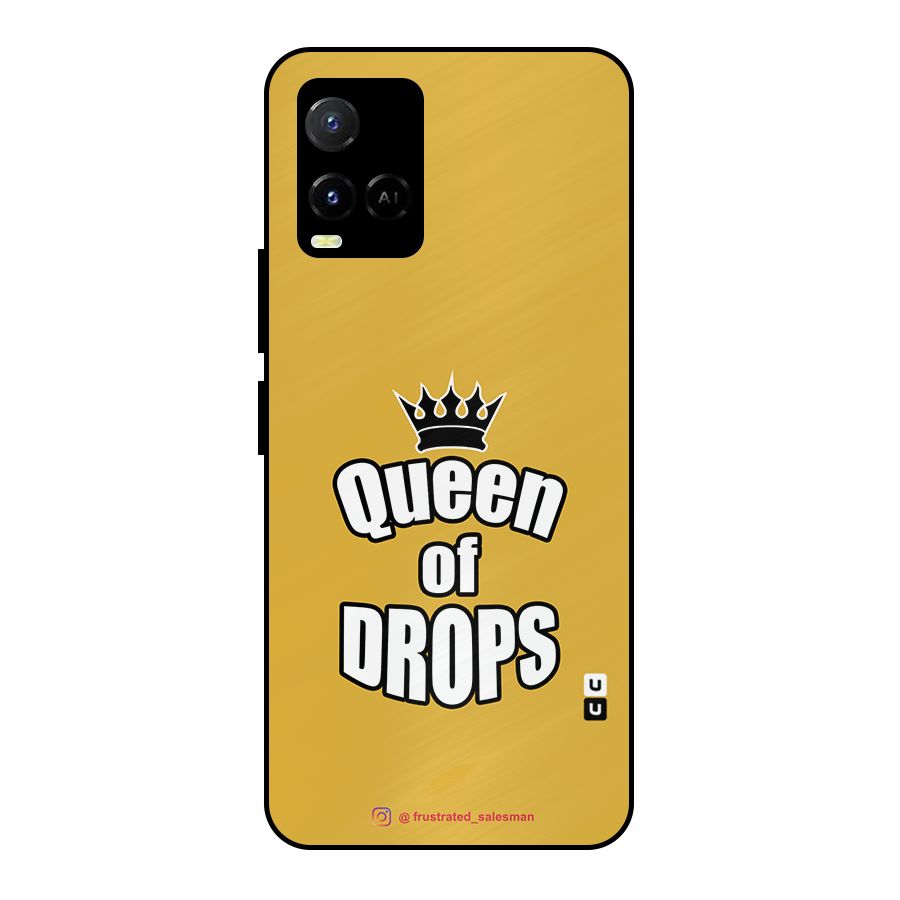 Queen of Drops Mustard Yellow Metal Back Case for Vivo Y21 2021