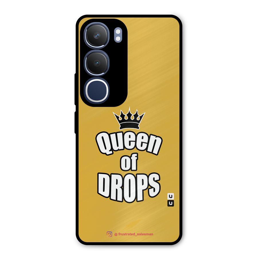 Queen of Drops Mustard Yellow Metal Back Case for Vivo Y29