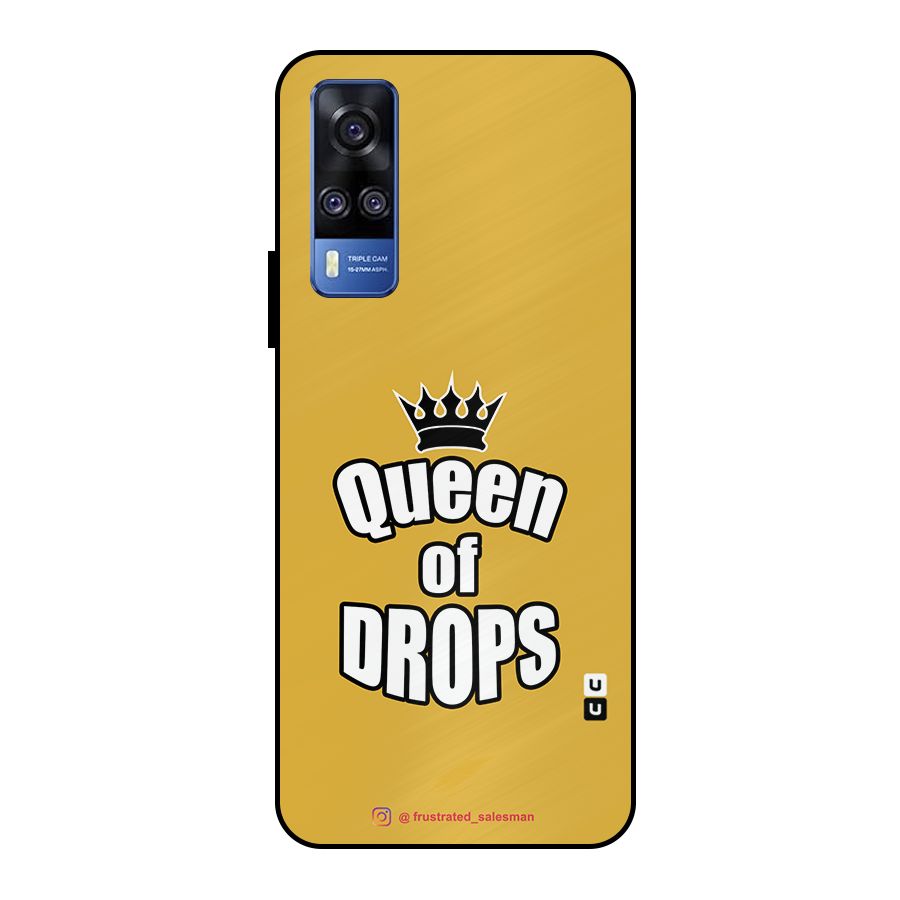 Queen of Drops Mustard Yellow Metal Back Case for Vivo Y51