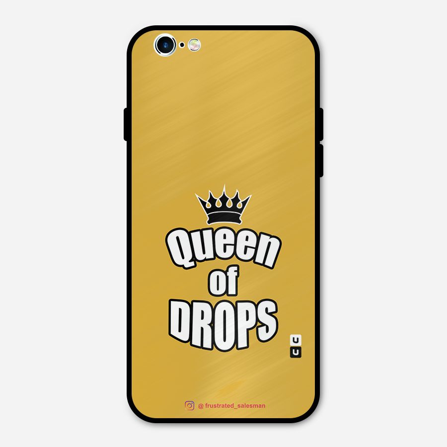 Queen of Drops Mustard Yellow Metal Back Case for iPhone 6 6s