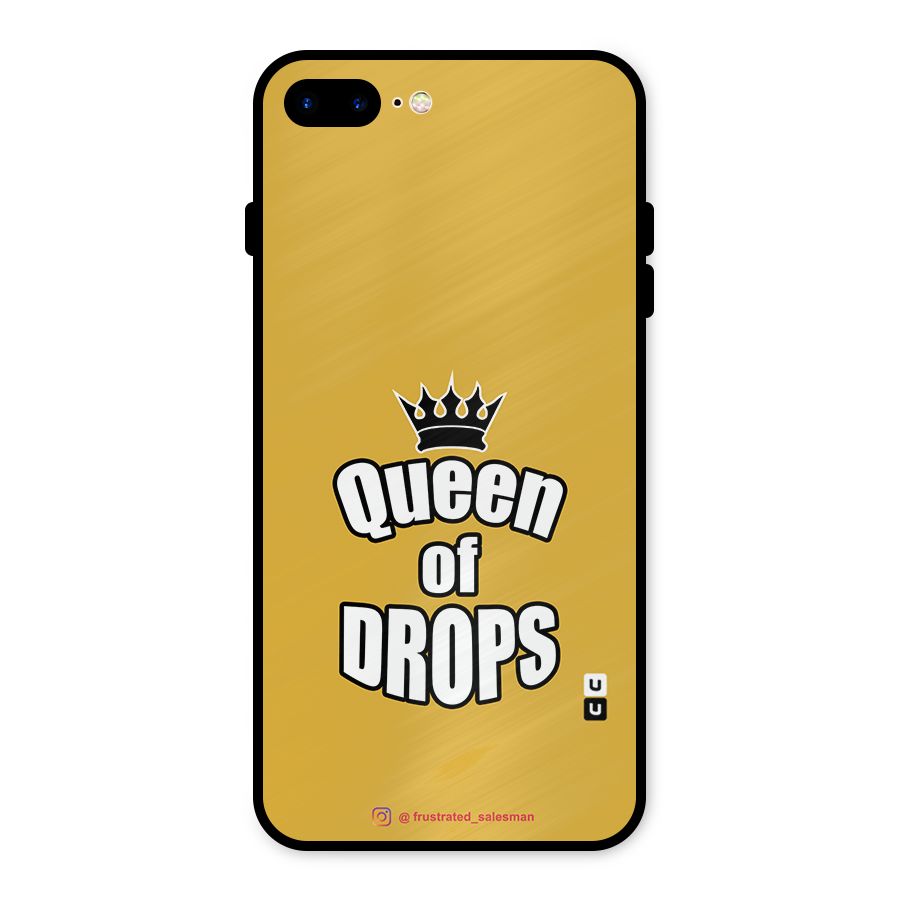 Queen of Drops Mustard Yellow Metal Back Case for iPhone 7 Plus