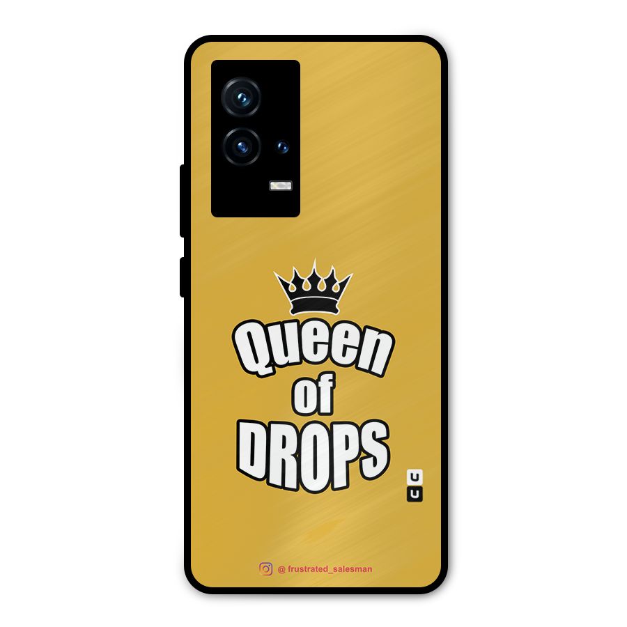 Queen of Drops Mustard Yellow Metal Back Case for iQOO 9 5G