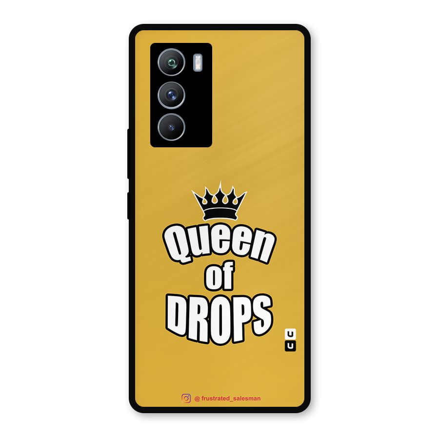 Queen of Drops Mustard Yellow Metal Back Case for iQOO 9 SE