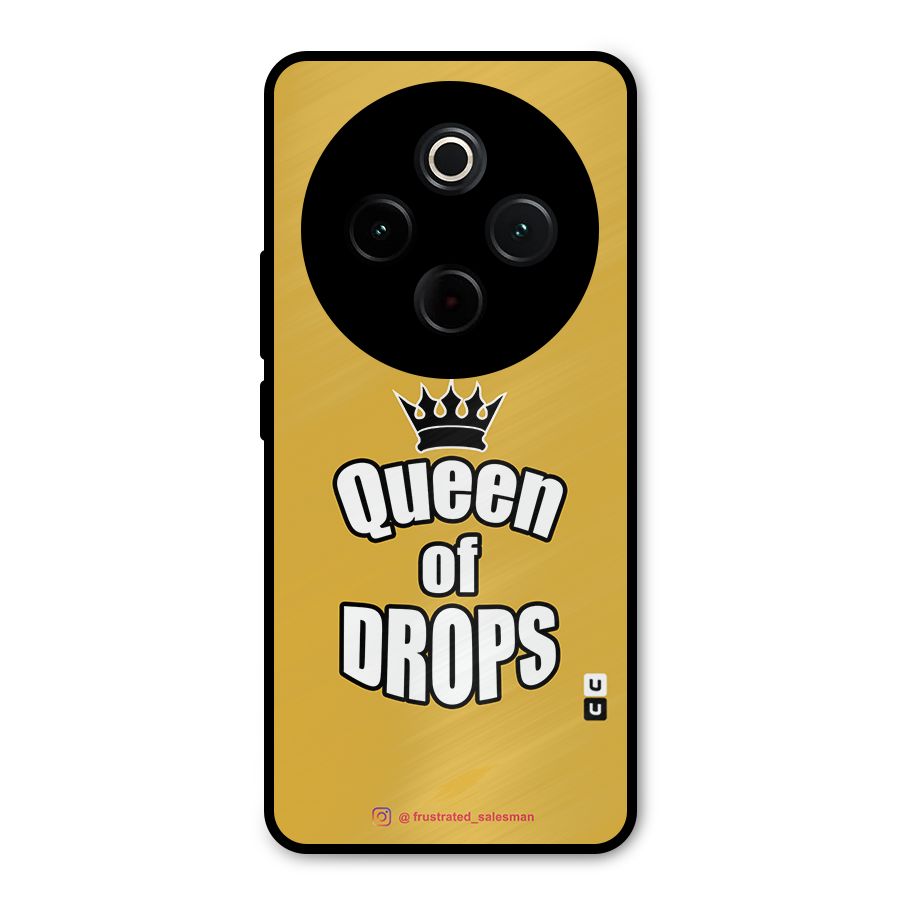 Queen of Drops Mustard Yellow Metal Back Case for iQOO Z10