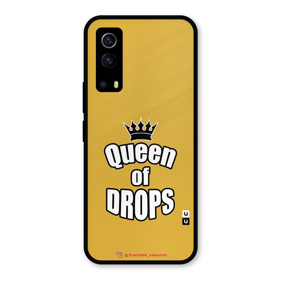 Queen of Drops Mustard Yellow Metal Back Case for iQOO Z3