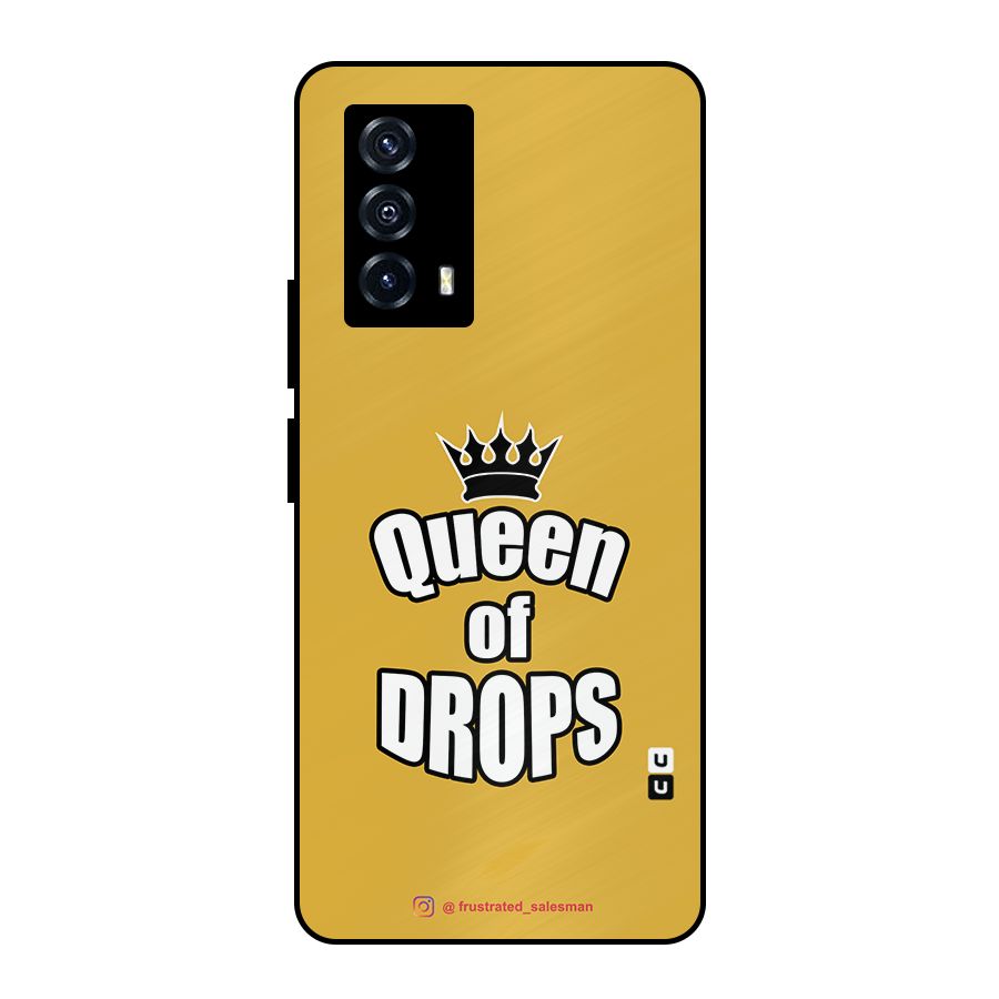 Queen of Drops Mustard Yellow Metal Back Case for iQOO Z5