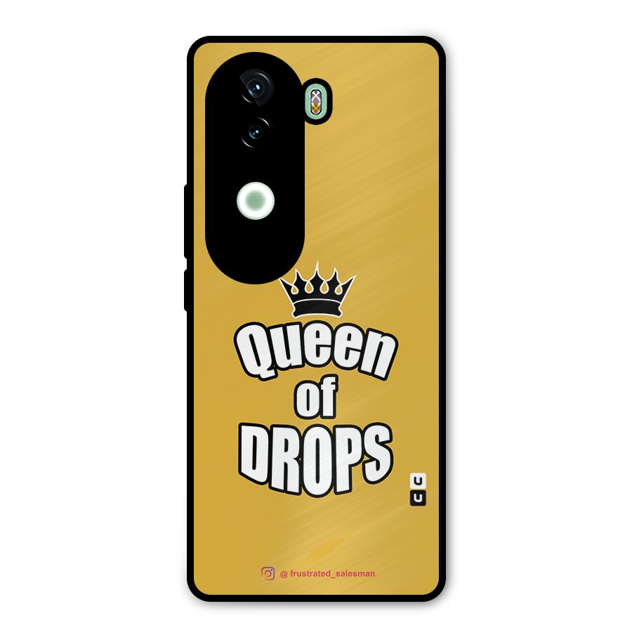 Queen of Drops Mustard Yellow Metal Back Case for iQOO Z9s