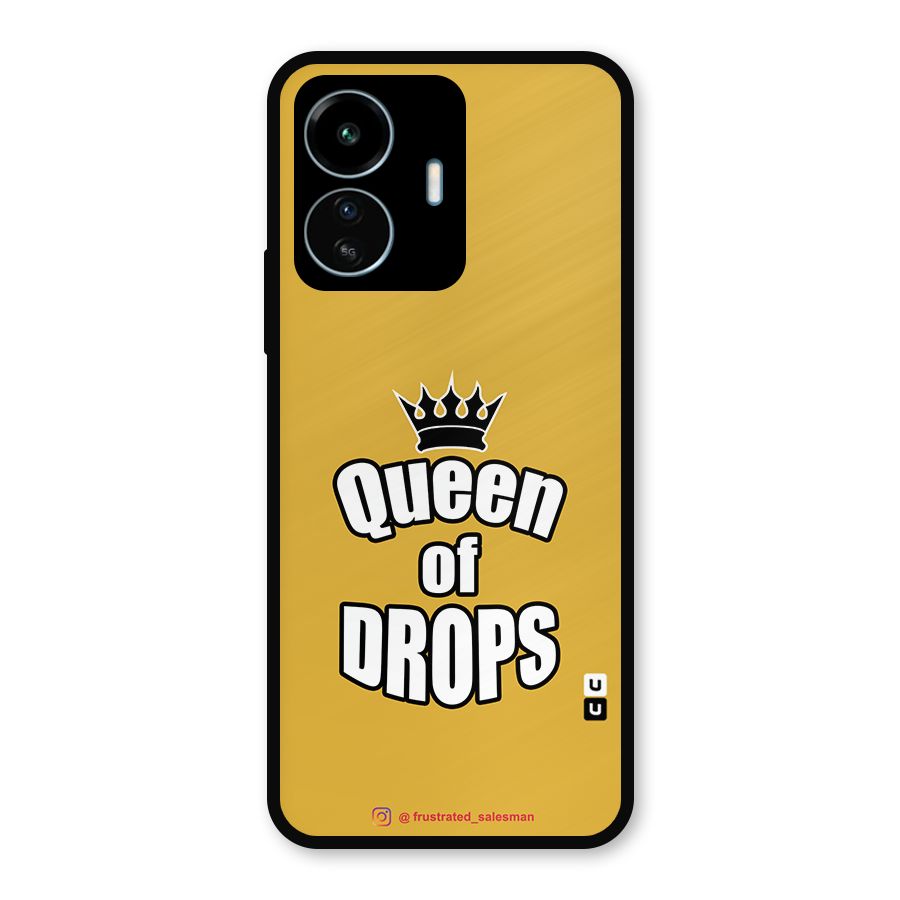 Queen of Drops Mustard Yellow Metal Back Case for vivo iQOO Z6 Lite 5G
