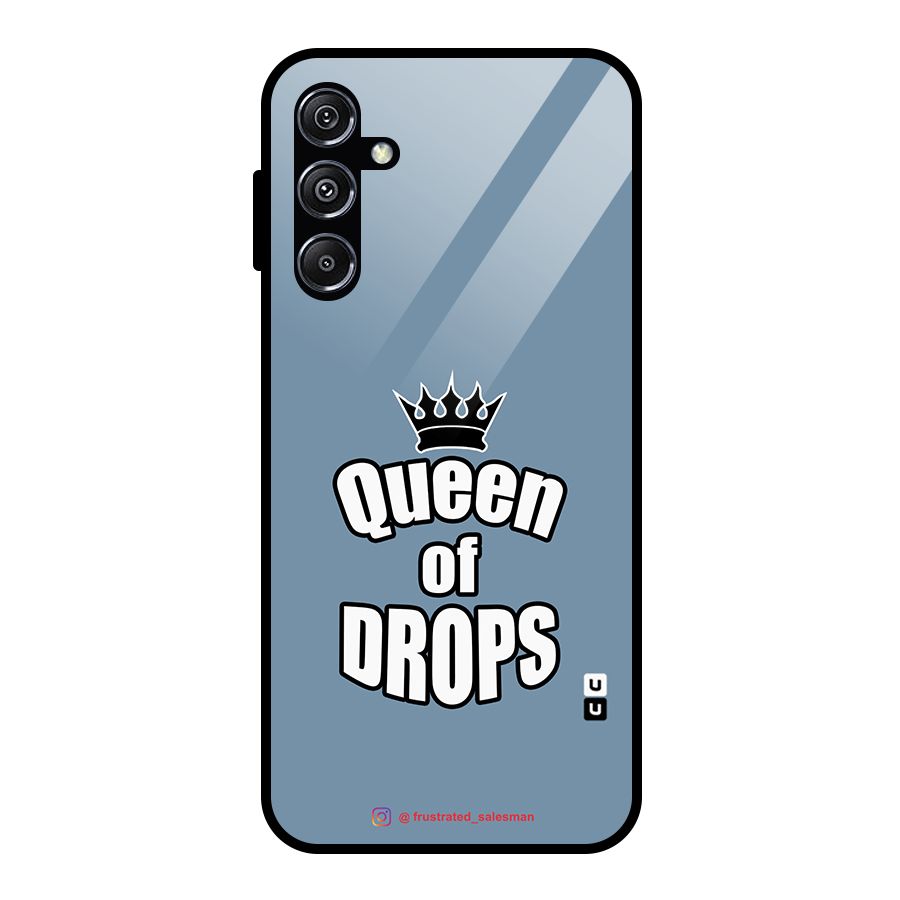 Queen of Drops SteelBlue Glass Back Case for Galaxy M34 5G