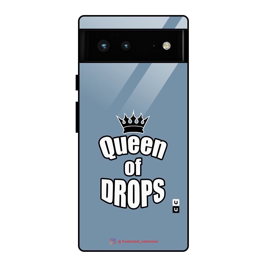 Queen of Drops SteelBlue Glass Back Case for Google Pixel 6