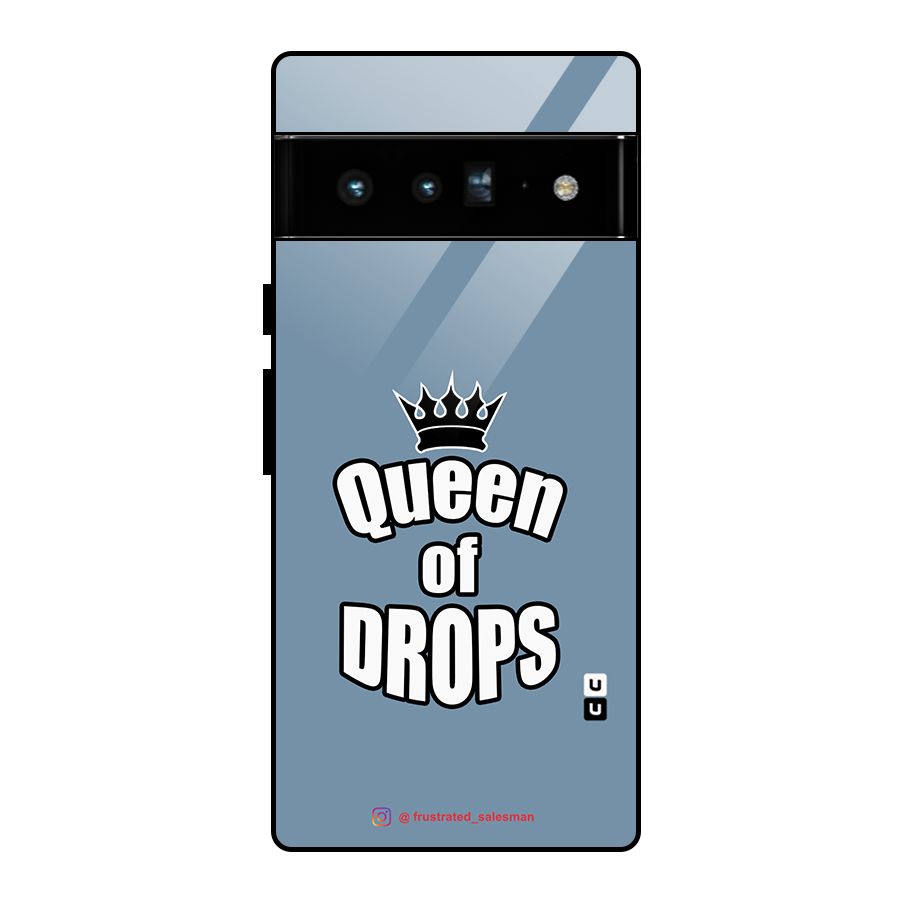 Queen of Drops SteelBlue Glass Back Case for Google Pixel 6 Pro