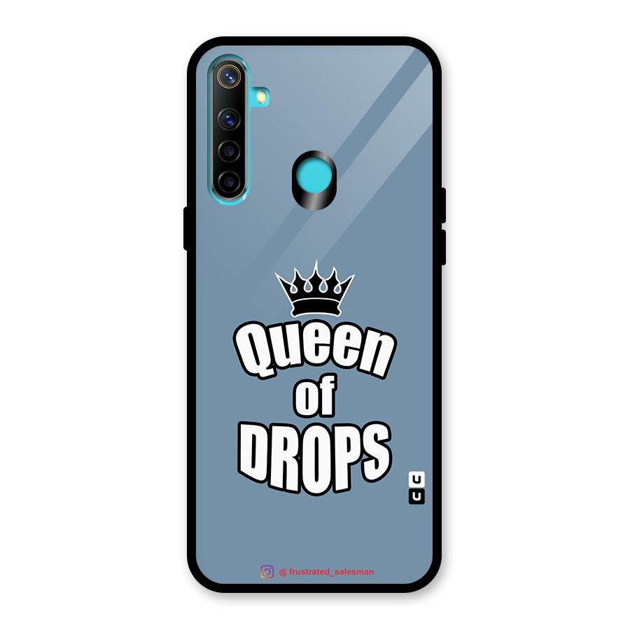 Queen of Drops SteelBlue Glass Back Case for Realme 5