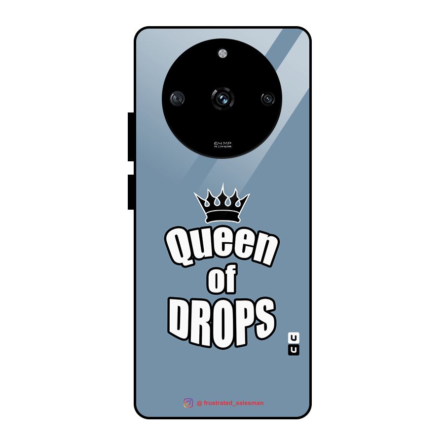 Queen of Drops SteelBlue Glass Back Case for Realme Narzo 60 5G