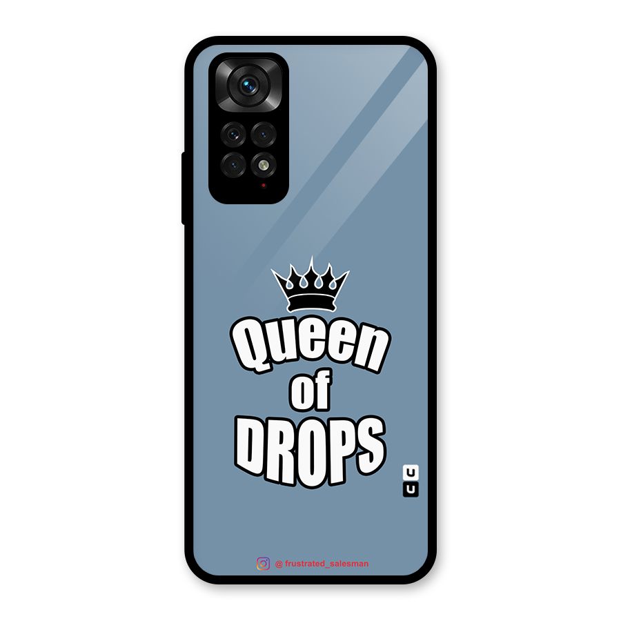 Queen of Drops SteelBlue Glass Back Case for Redmi Note 11S