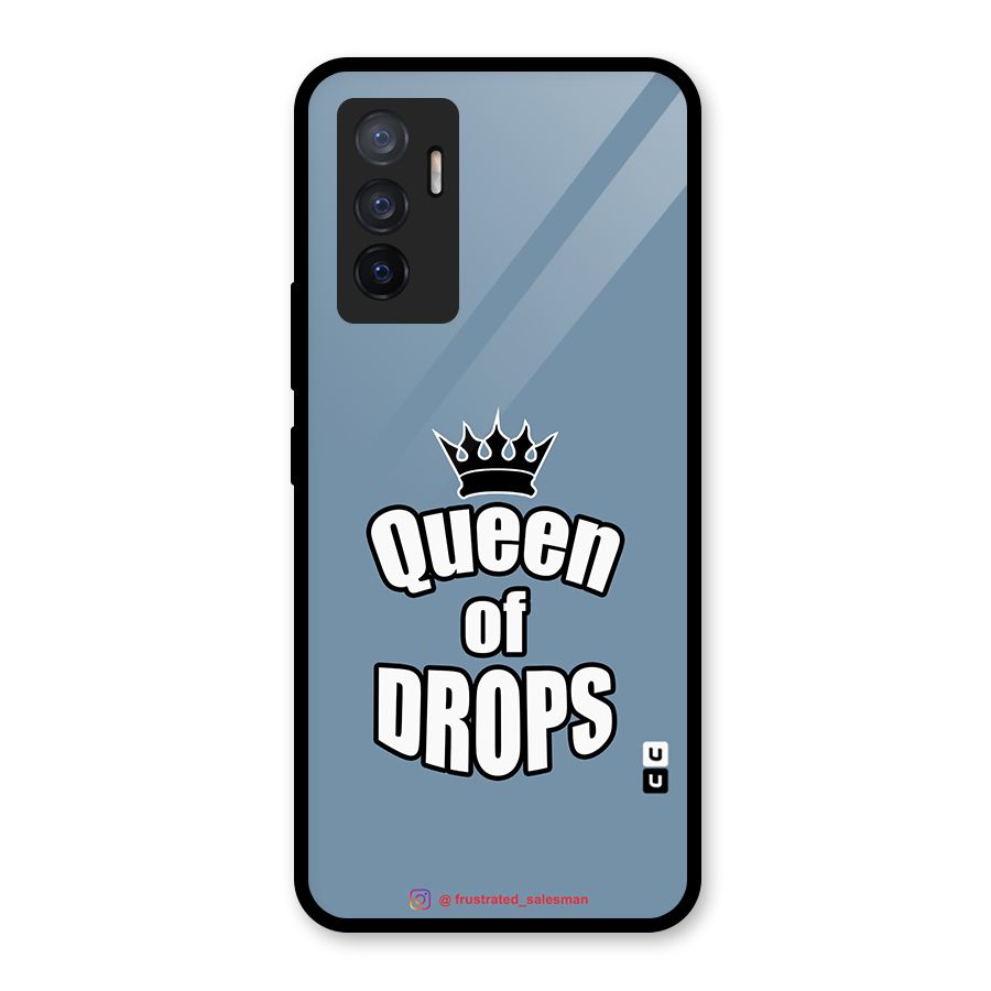 Queen of Drops SteelBlue Glass Back Case for Vivo V23e