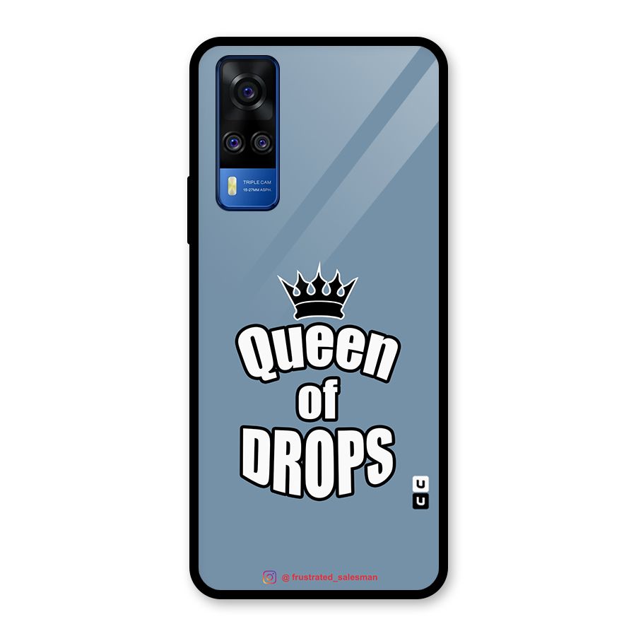 Queen of Drops SteelBlue Glass Back Case for Vivo Y31