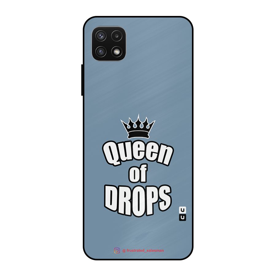 Queen of Drops SteelBlue Metal Back Case for Galaxy A22 5G