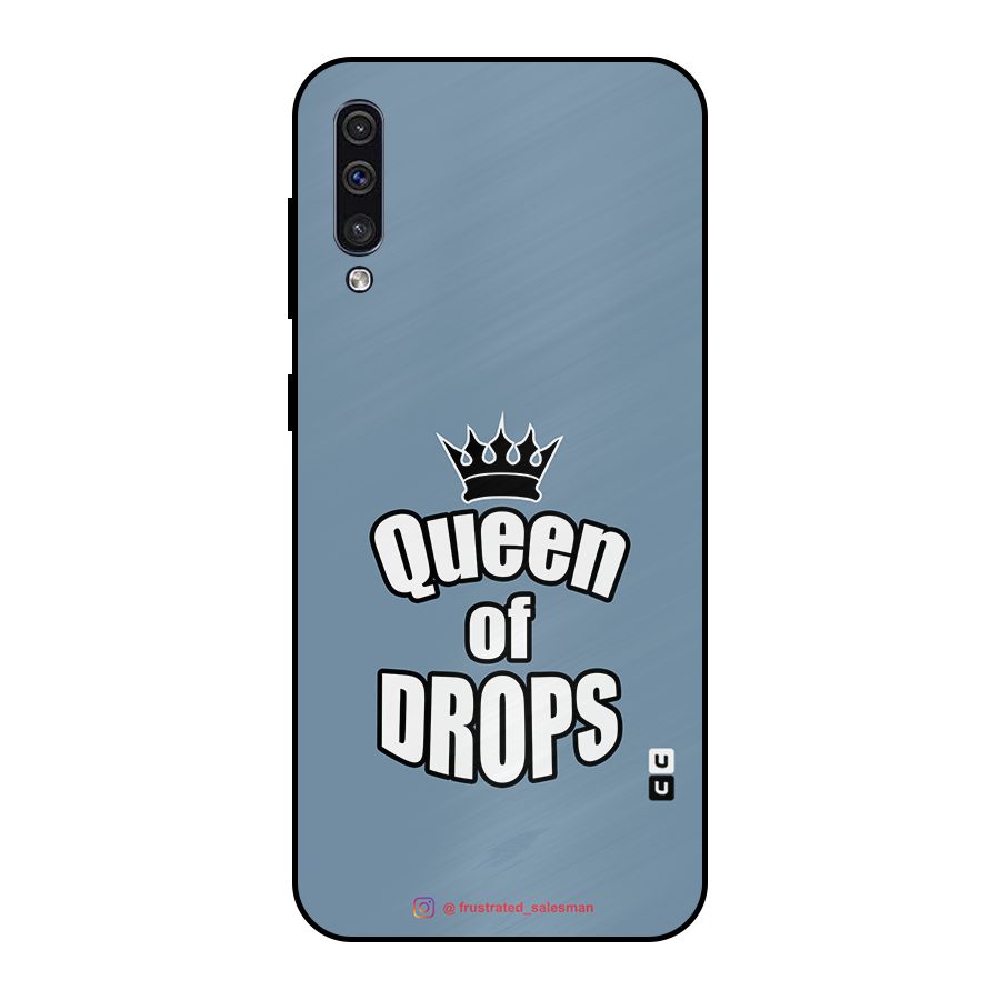 Queen of Drops SteelBlue Metal Back Case for Galaxy A30s