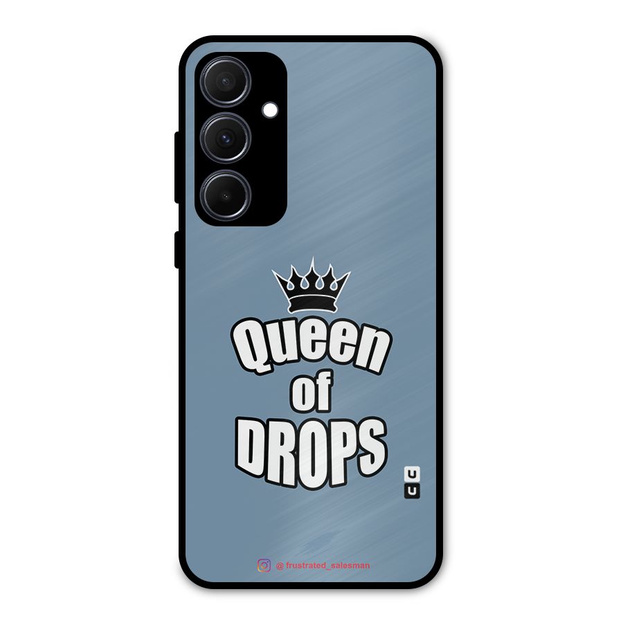 Queen of Drops SteelBlue Metal Back Case for Galaxy A35
