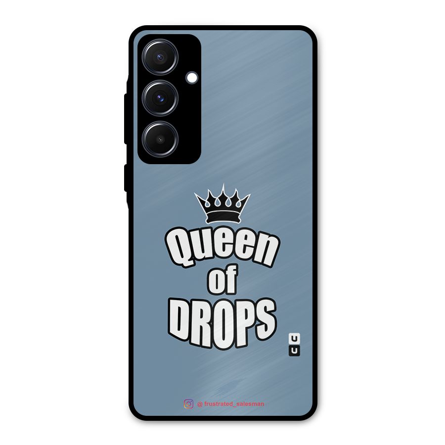 Queen of Drops SteelBlue Metal Back Case for Galaxy A55