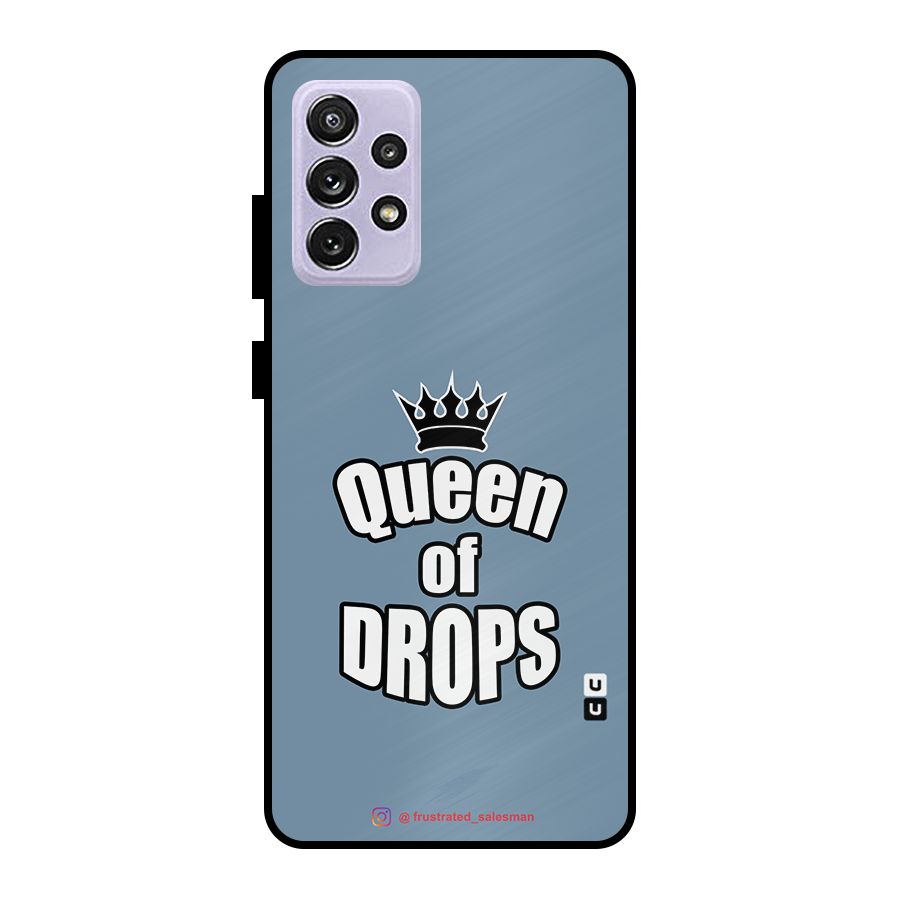 Queen of Drops SteelBlue Metal Back Case for Galaxy A72