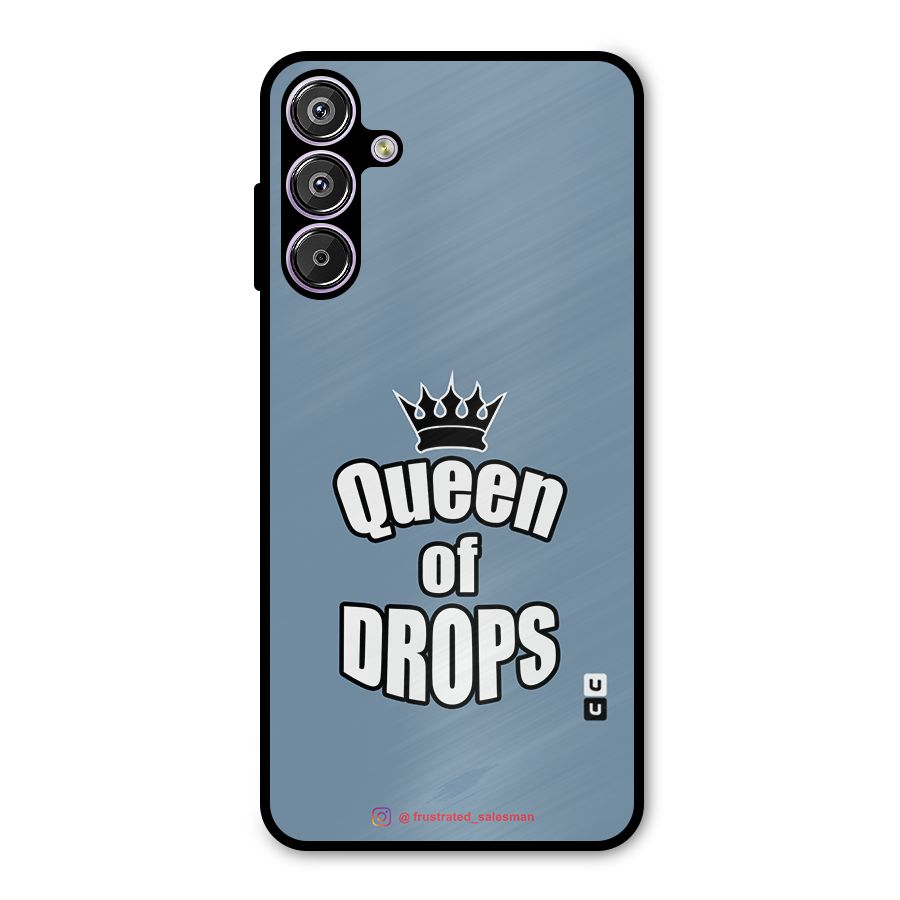 Queen of Drops SteelBlue Metal Back Case for Galaxy F15