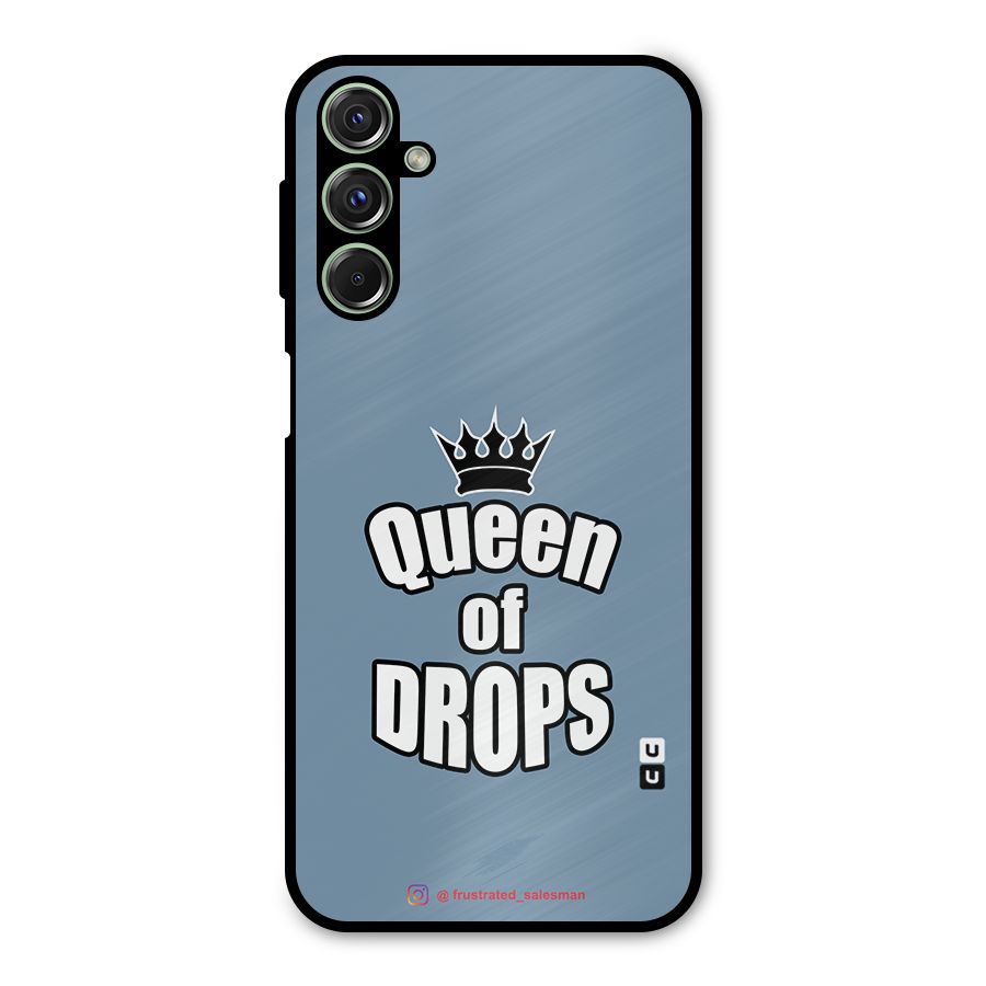 Queen of Drops SteelBlue Metal Back Case for Galaxy F34