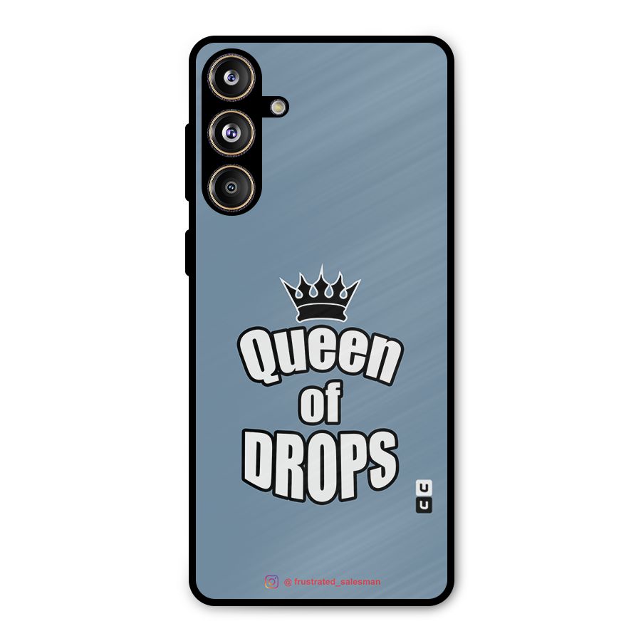 Queen of Drops SteelBlue Metal Back Case for Galaxy F55