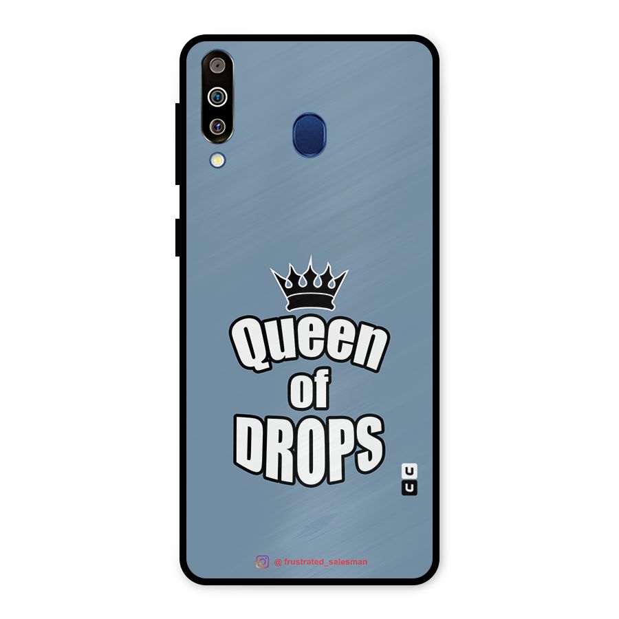 Queen of Drops SteelBlue Metal Back Case for Galaxy M30
