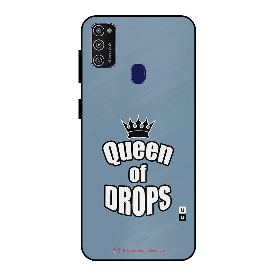 Queen of Drops SteelBlue Metal Back Case for Galaxy M30s