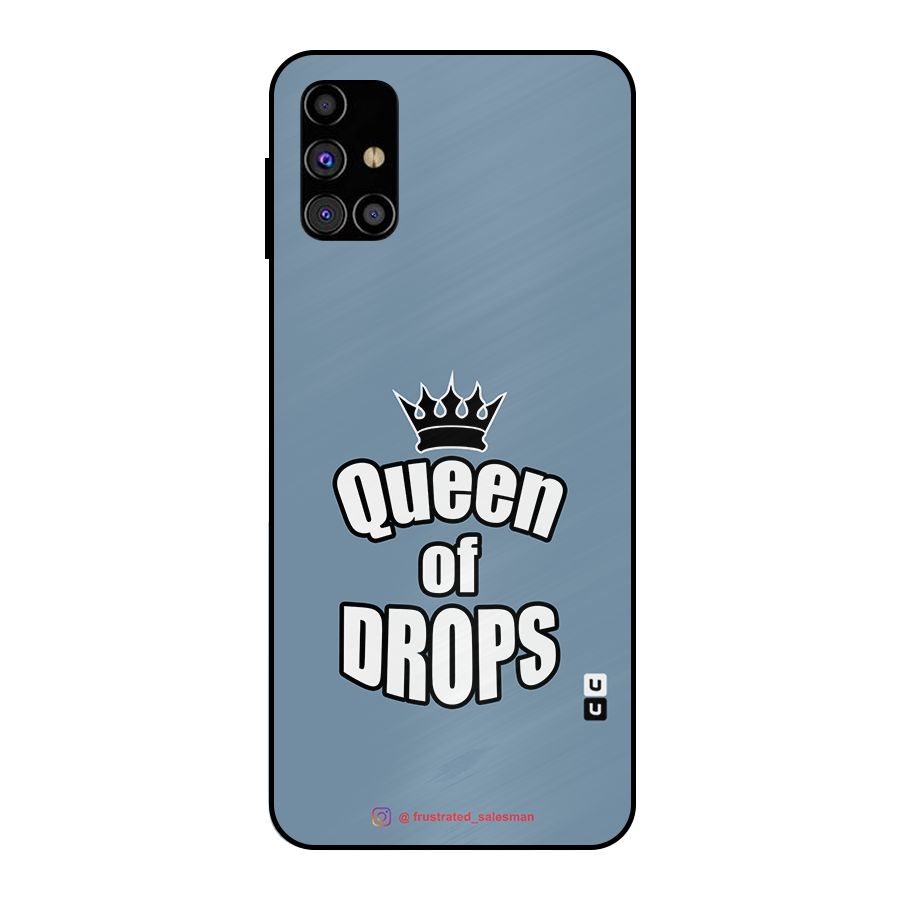 Queen of Drops SteelBlue Metal Back Case for Galaxy M31s