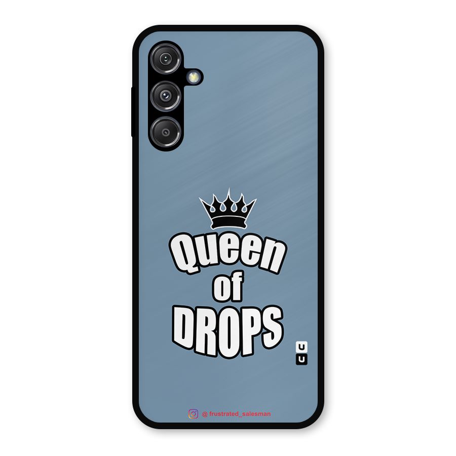 Queen of Drops SteelBlue Metal Back Case for Galaxy M34 5G