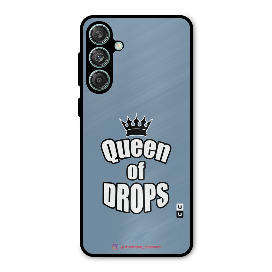 Queen of Drops SteelBlue Metal Back Case for Galaxy M55 5G