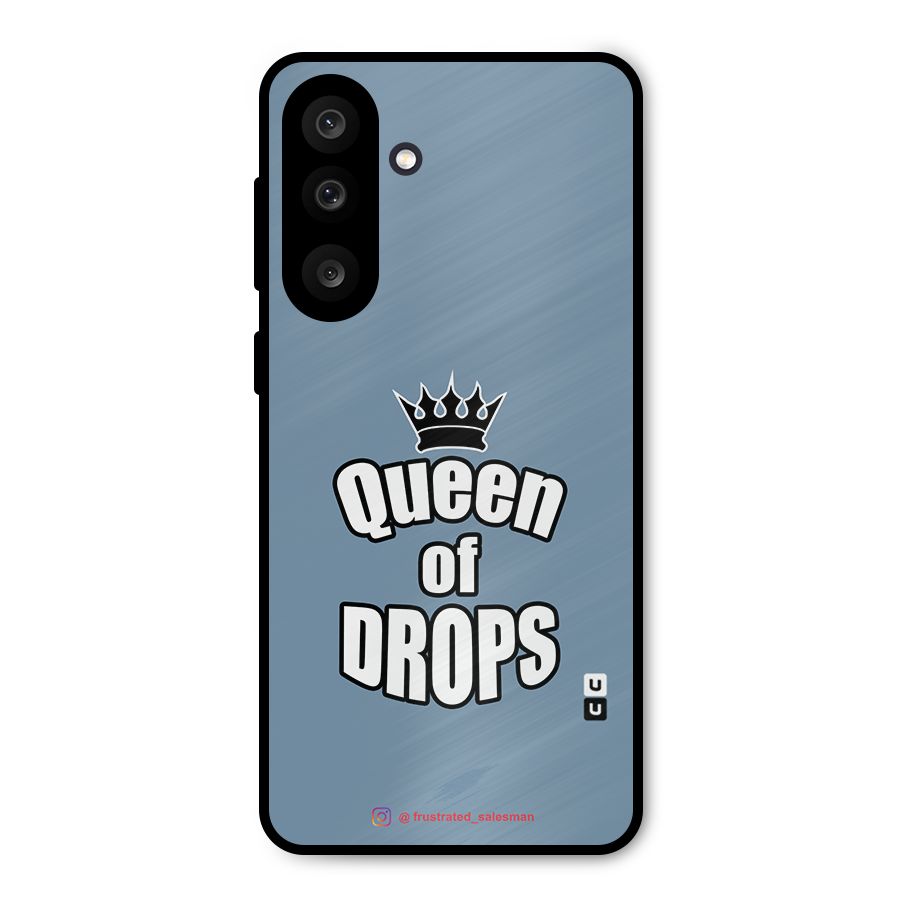 Queen of Drops SteelBlue Metal Back Case for Galaxy M56