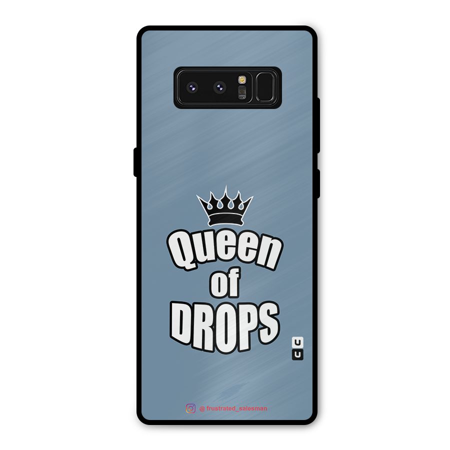 Queen of Drops SteelBlue Metal Back Case for Galaxy Note 8