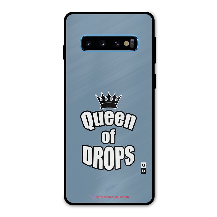 Queen of Drops SteelBlue Metal Back Case for Galaxy S10