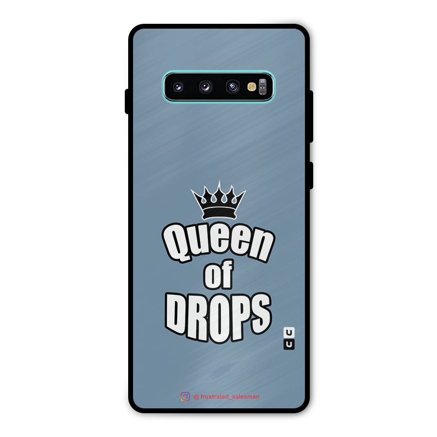 Queen of Drops SteelBlue Metal Back Case for Galaxy S10 Plus